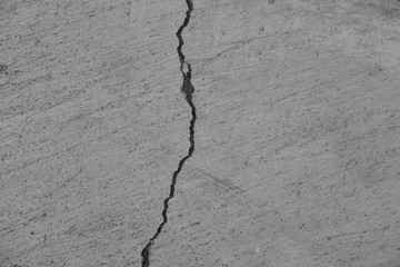 Crack in concrete on the streets of Los Angeles for interior design