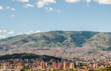 Fototapeta na wymiar Medellin city one summer day