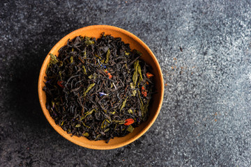 Tea concept on stone background