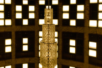 Photo of elegant chandelier in a luxury interior.