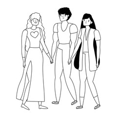 Isolated women and man vector design