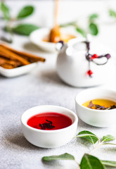 Tea concept on stone background