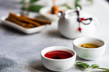 Tea concept on stone background