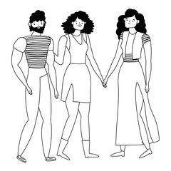 Isolated women and man vector design