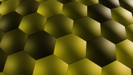 3d illustration of rounded honeycomb abstract background 4k resolution