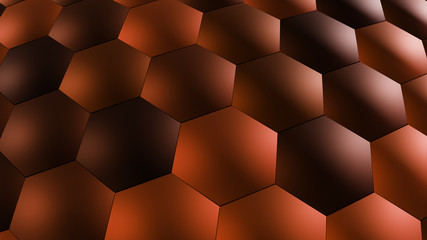 3d illustration of rounded honeycomb abstract background 4k resolution