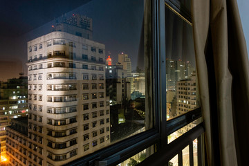 Night view of Sao Paulo city center.