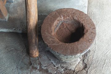balinese coffee stone crusher and stick