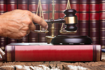 Male Judge In A Courtroom