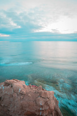 serene cliff by the ocean copy space