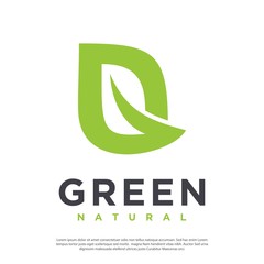 Vector logo modern minimalist abstract leaf