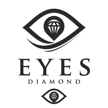 Vector Logo Of Eye Shape With Fancy Diamonds