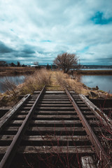 Fototapeta premium old pier on the lake