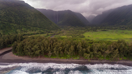 Aerial view of the Hamakua Coast on the Big Island of Hawaii - 283125424