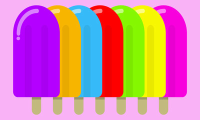 Colorful and fresh fruit ice cream