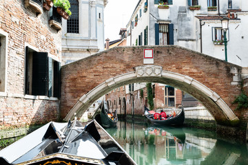 Bridge Connecting The Houses Along The Canal