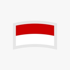 Indonesia flag flat design vector, red and white flag illustration, south east asia flag design.