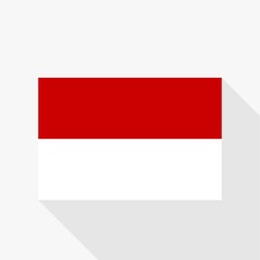 Indonesia flag flat design vector, red and white flag illustration, south east asia flag design.