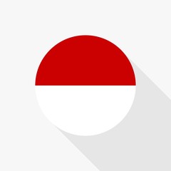 Indonesia flag flat design vector, red and white flag illustration, south east asia flag design.