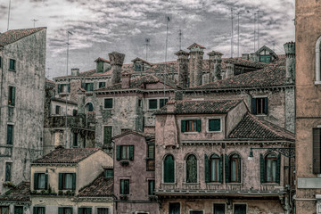 Old houses in Venice Italy