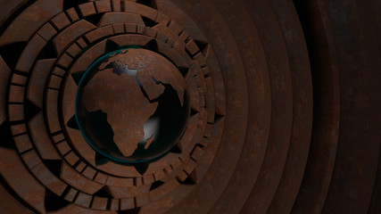 Rusty Globe Machine