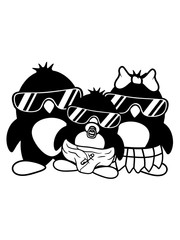 pinguin familie frau mann kind vater sohn tochter baby windel sonnenbrille lustig nuckeln eltern mama papa süß niedlich klein vogel cool comic clipart design