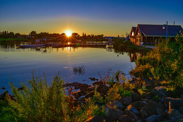 Fototapeta premium sunset on lake