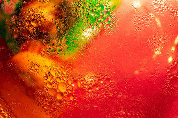 Abstract background with colorful gradient colors. Oil drops in water abstract psychedelic pattern...
