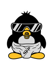 pinguin baby kind schnuller windel sonnenbrille lustig nuckeln eltern familie nachwuchs k&uuml;ken mama papa s&uuml;&szlig; niedlich klein vogel cool comic cartoon clipart design