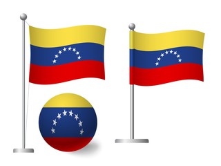 venezuela flag on pole and ball icon