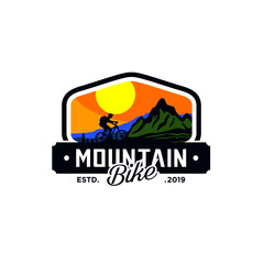 Mountain Bike Logo Design Vector Template
