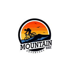 Mountain Bike Logo Design Vector Template