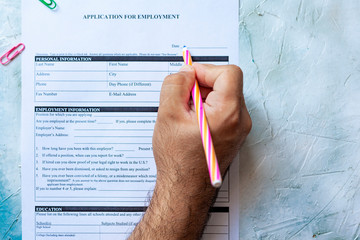 Filling application form for job