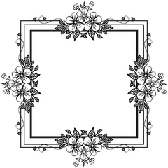 Template with flowers, style elegant frame, for vintage of cards. Vector