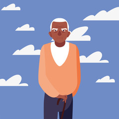 happy grandparents day flat design