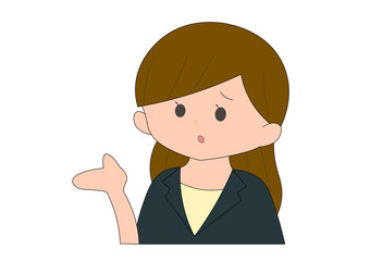 困り顔のスーツの女性