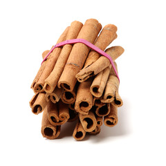 Cinnamon on a white background