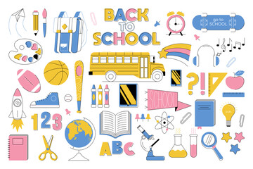 Big education set collection icons