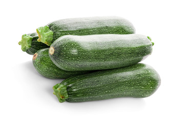 Fresh zucchini isolated on white (cucumber)