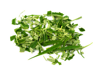 Green marijuana leaves is herbs for cancer treatment isolated over white background