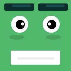 green square anxious expression vector illustration