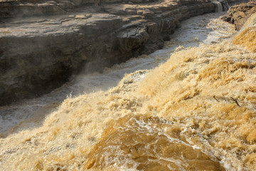 The natural scenery of the Hukou in the Yellow River, China