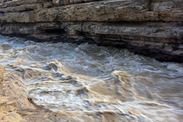 The natural scenery of the Hukou in the Yellow River, China