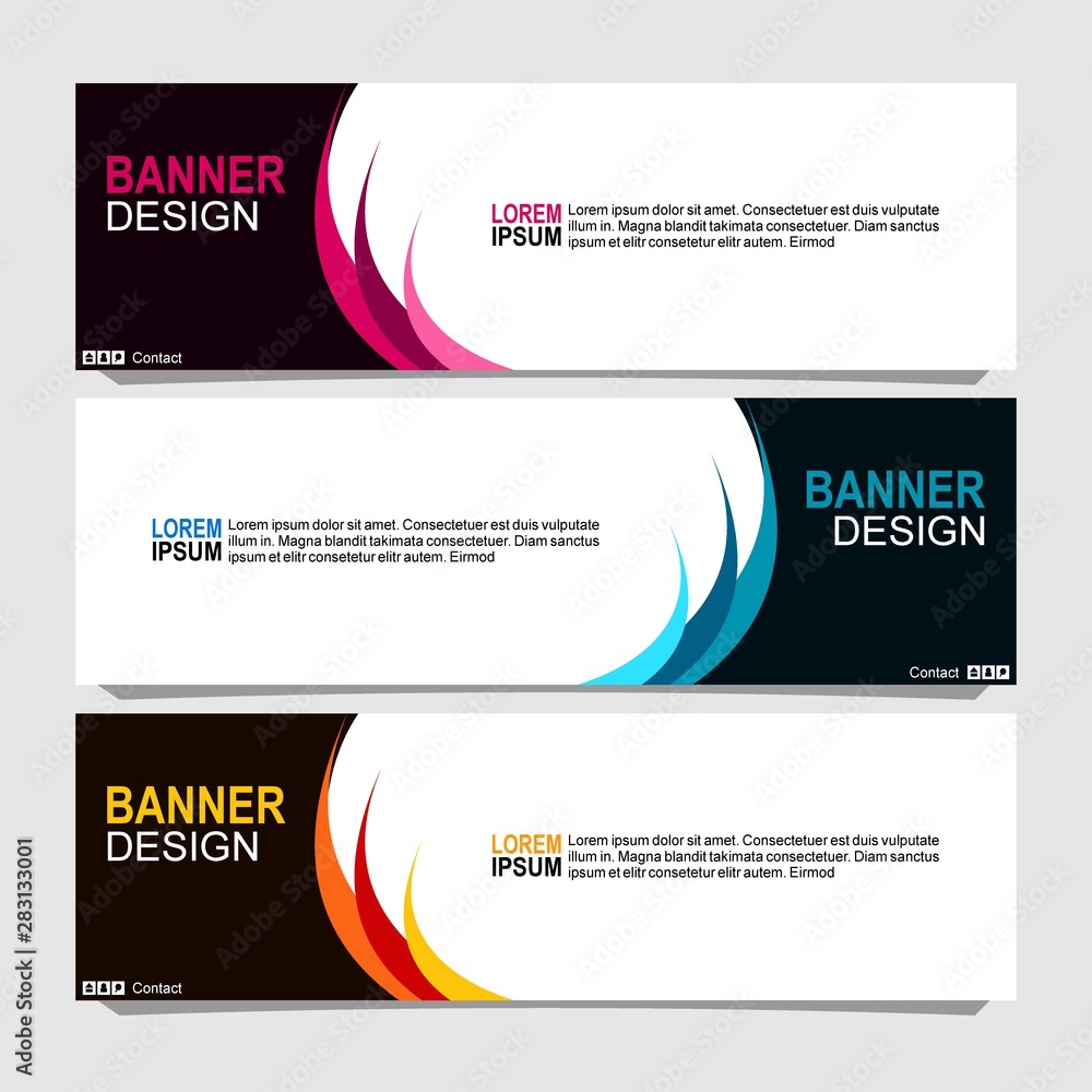 Sticker vector abstract design banner web template.