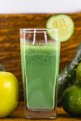 Fresh green juice, Brazilian detox juice. Healthy food and diet concept.