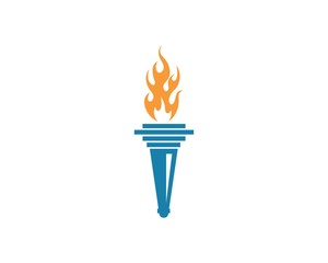 torch logo icon illustration vector design