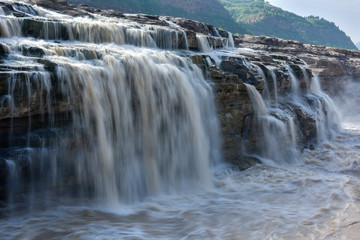 The natural scenery of the Hukou in the Yellow River, China