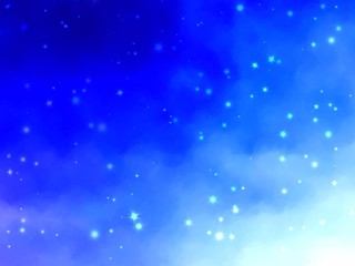magic glitter glow sparkle star with gradient color cloud illustration background