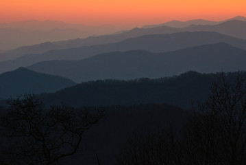 Sunset at Great Smoky Mountains National Park.