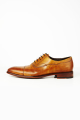 leather shoe on a white background.